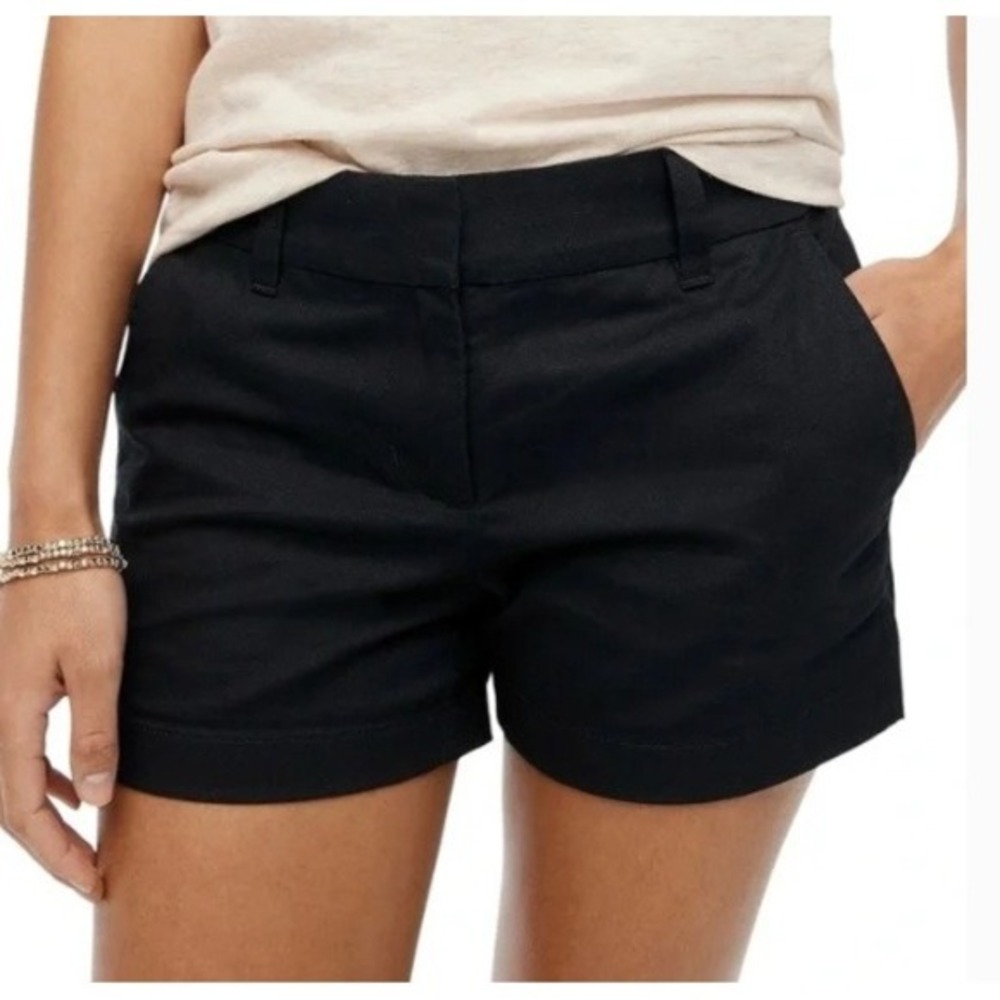 J Crew Shorts Womens 2 Black Shorts Casual Summer Cotton Classic 3.5" H5616 - Picture 2 of 9